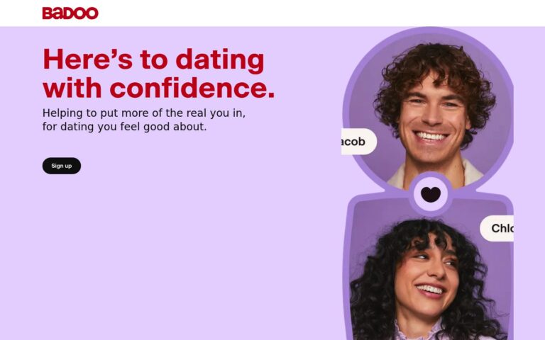 Badoo dating service website screenshot