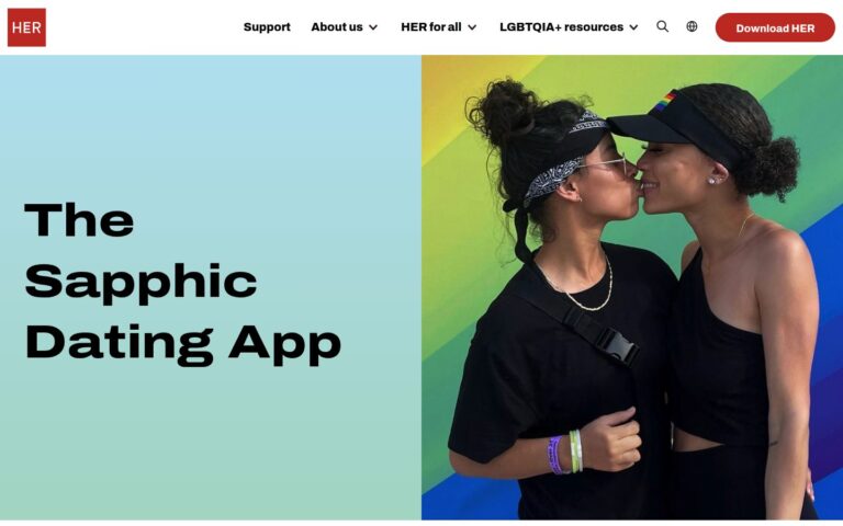 HER dating service website screenshot