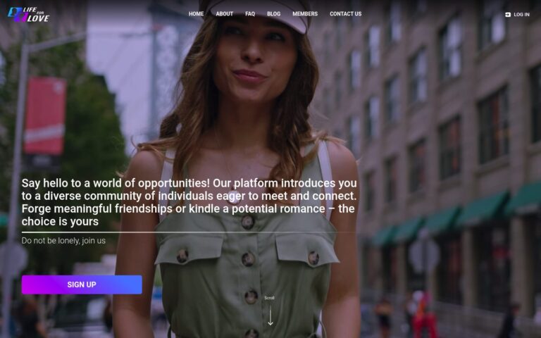 Life For Love dating service website screenshot