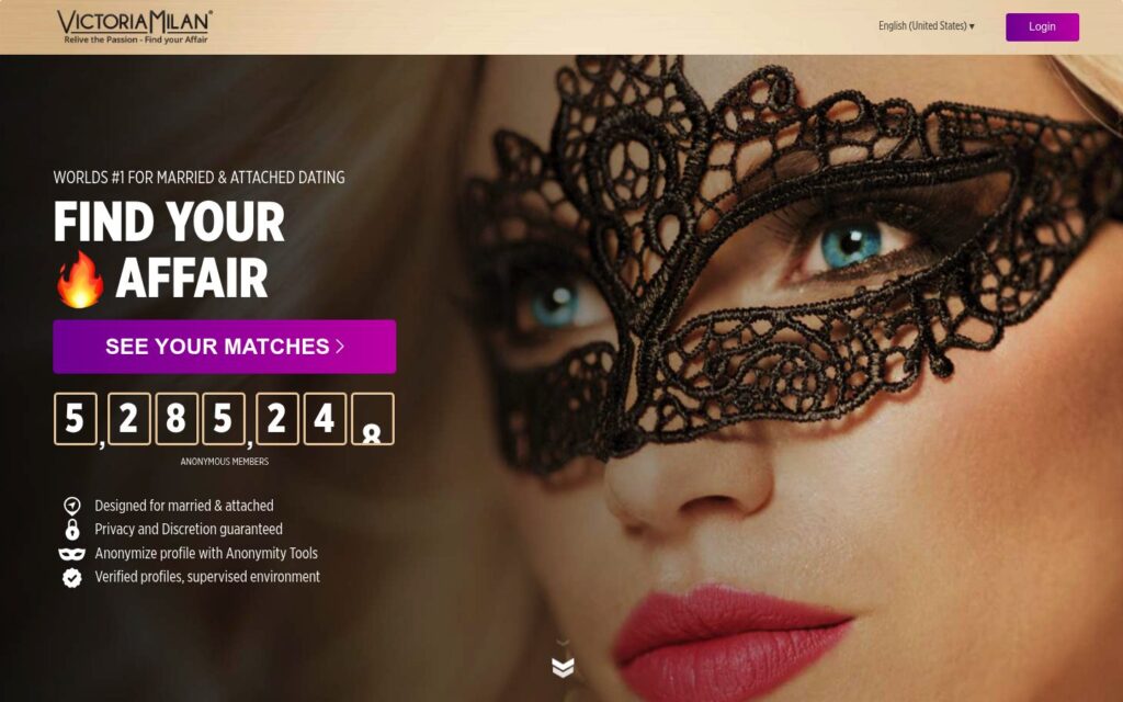 Victoria Milan dating service website screenshot